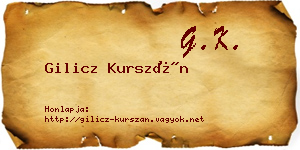 Gilicz Kurszán névjegykártya
